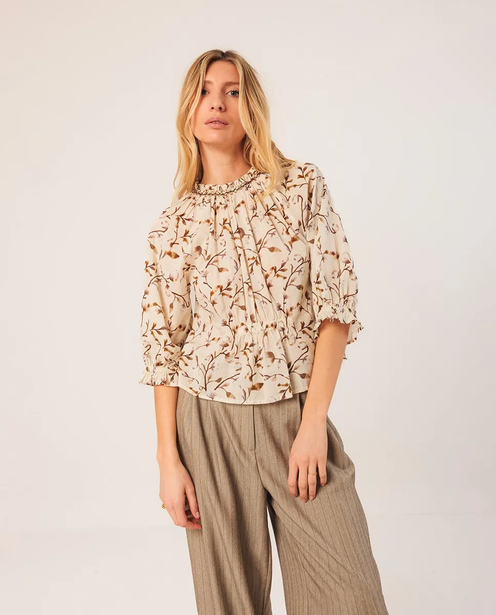 Блузка с французскими рукавами и круглым вырезом Indi & Cold, коричневый
Блузка с французскими рукавами и круглым вырезом Indi & Cold, коричневый