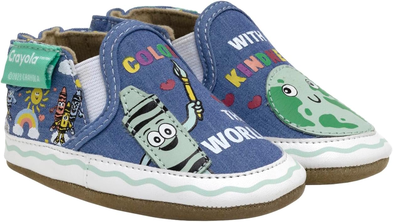 Пинетки Robeez для мальчиков и мягкие обувь с противоскользящей подошвой для кроватки, тапочки-мокасины для младенцев и малышей, 0-24 месяца, Color the World
Пинетки Robeez для мальчиков и мягкие обувь с противоскользящей подошвой для кроватки, тапочки-мокасины для младенцев и малышей, 0-24 месяца, Color the World