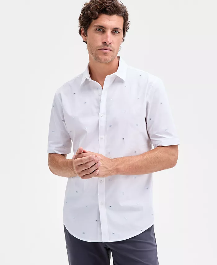 Мужская рубашка с коротким рукавом Dobby Geo Print на пуговицах Alfani, белый
Мужская рубашка с коротким рукавом Dobby Geo Print на пуговицах Alfani, белый