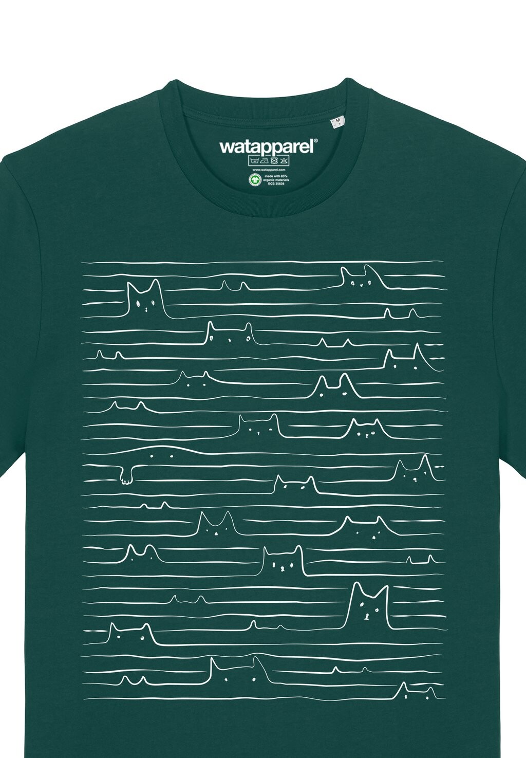 Футболка с принтом CATS watapparel, темно-зеленый 
Футболка с принтом CATS watapparel, темно-зеленый