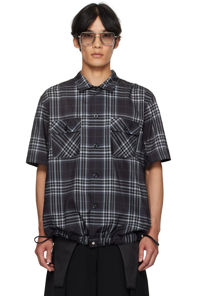 Клетчатая рубашка Sacai, черный
Клетчатая рубашка Sacai, черный