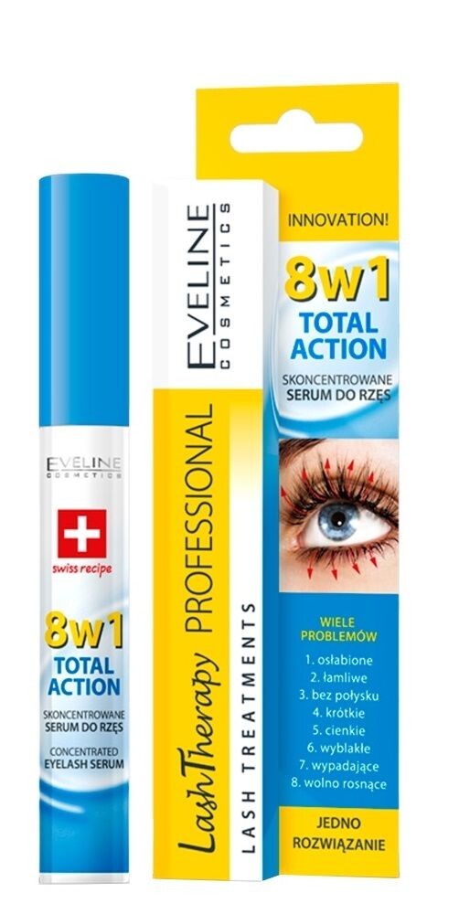 Eveline Lash Therapy 8w1 сыворотка для ресниц, 10 ml 
Eveline Lash Therapy 8w1 сыворотка для ресниц, 10 ml