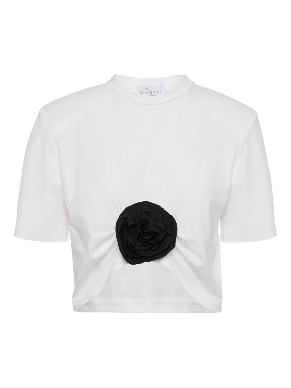 Топ с короткими рукавами, украшенный розами Ana Radu, белый
Топ с короткими рукавами, украшенный розами Ana Radu, белый