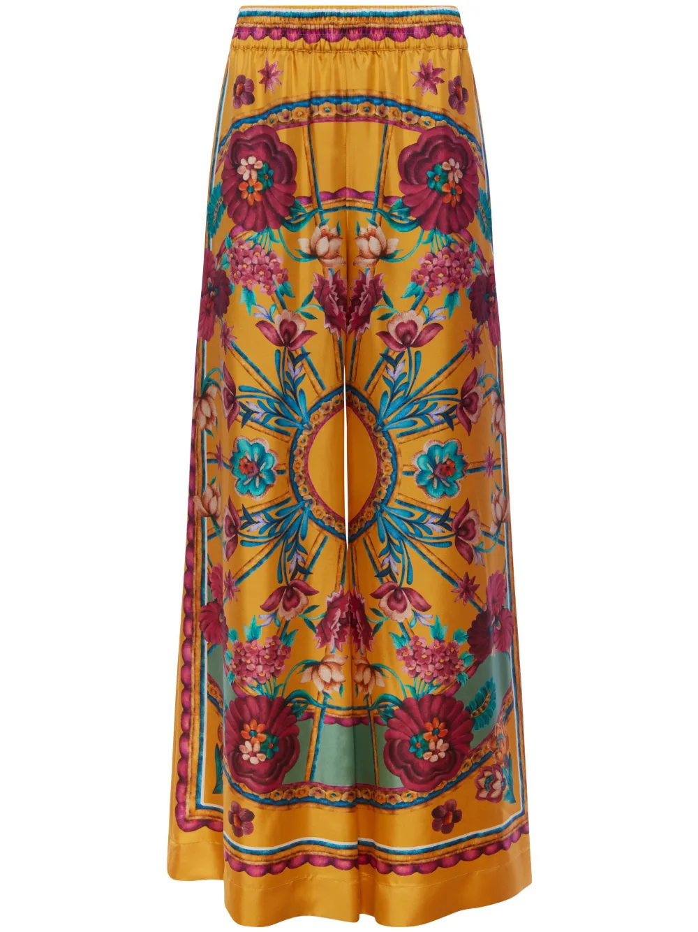 Шелковые брюки палаццо с графичным принтом La DoubleJ, желтый
Шелковые брюки палаццо с графичным принтом La DoubleJ, желтый