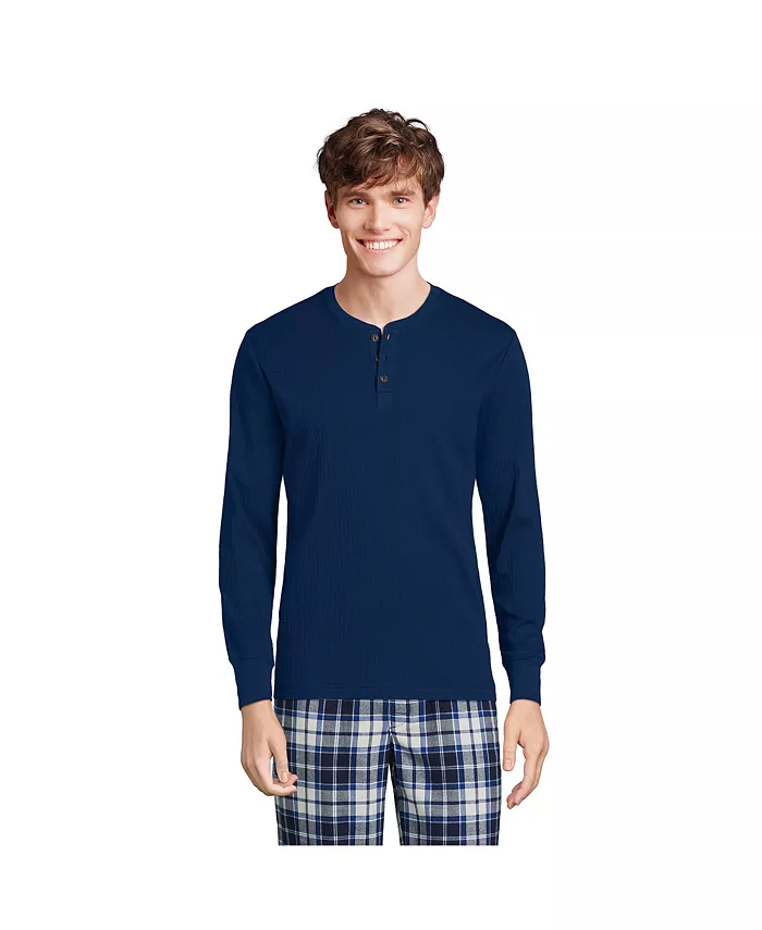 Мужская пижама-хенли с вязаным рубчиком Lands' End, синий
Мужская пижама-хенли с вязаным рубчиком Lands' End, синий