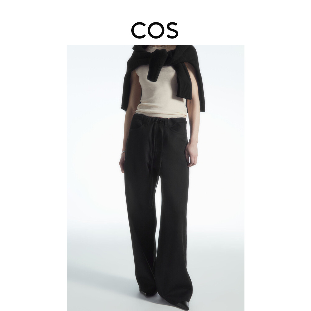 Женские брюки Cos из смеси хлопка и льна с широкими штанинами, черный
Женские брюки Cos из смеси хлопка и льна с широкими штанинами, черный