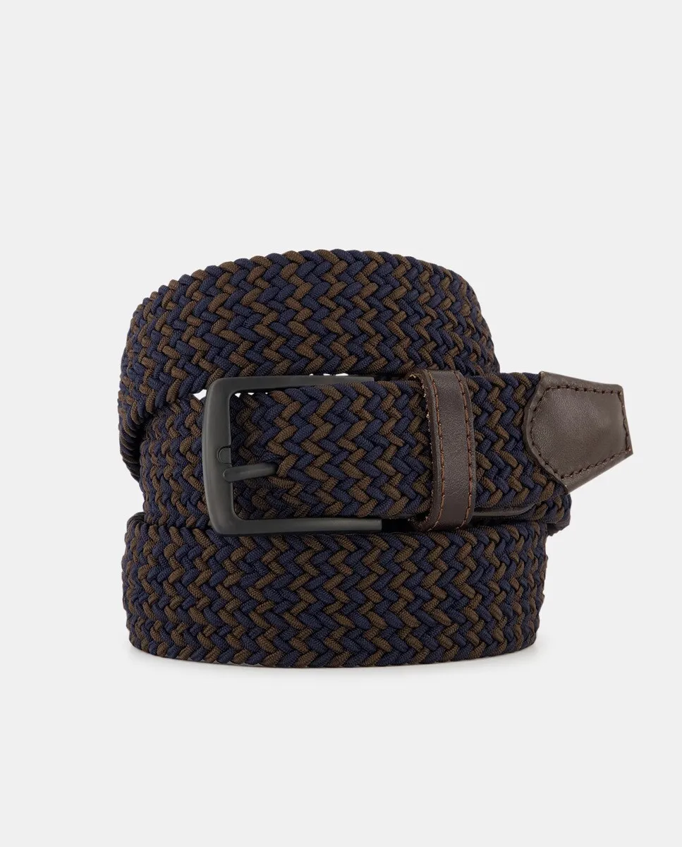 Мужской ремень из двухцветной плетеной резины Dustin, темно-синий
Мужской ремень из двухцветной плетеной резины Dustin, темно-синий