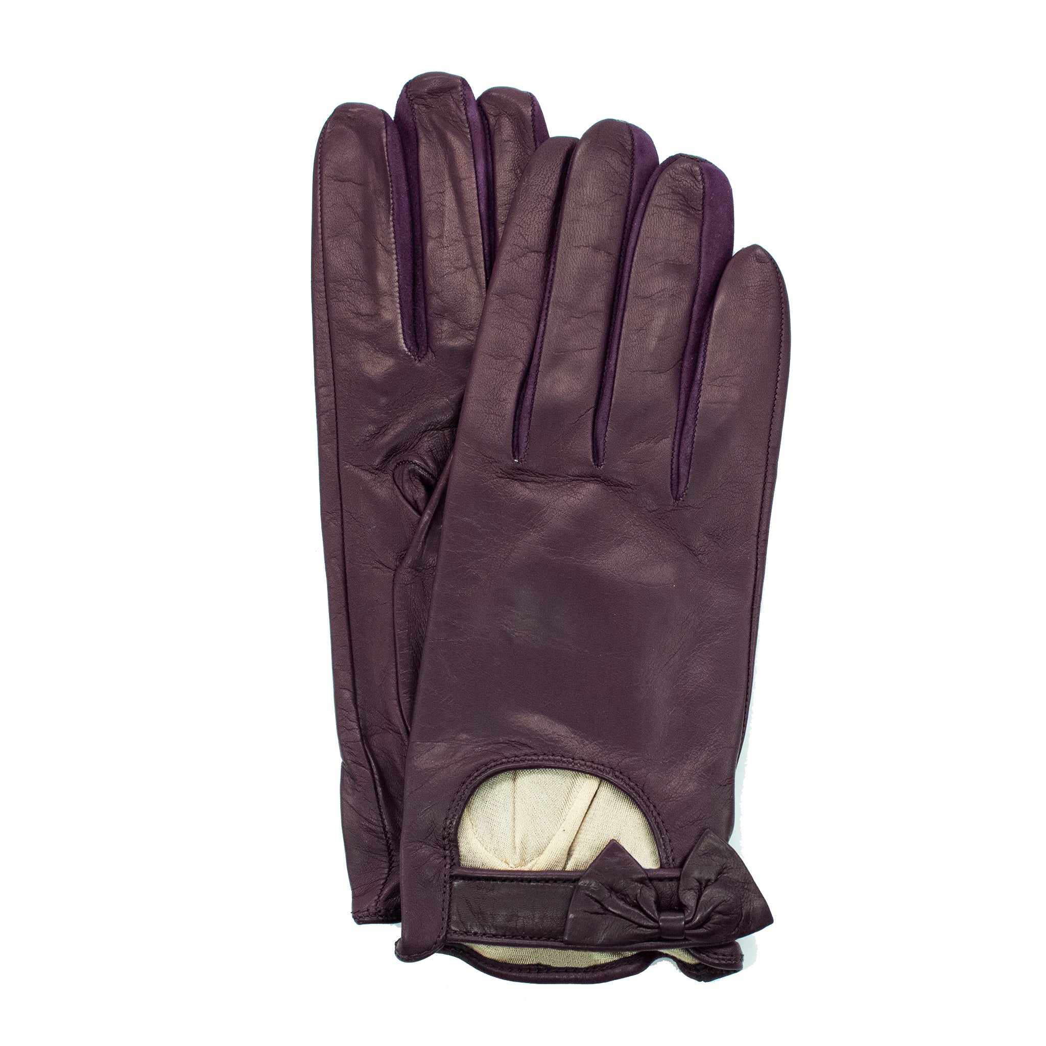 Кожаные водительские перчатки с бантом Portolano, цвет aubergine
Кожаные водительские перчатки с бантом Portolano, цвет aubergine