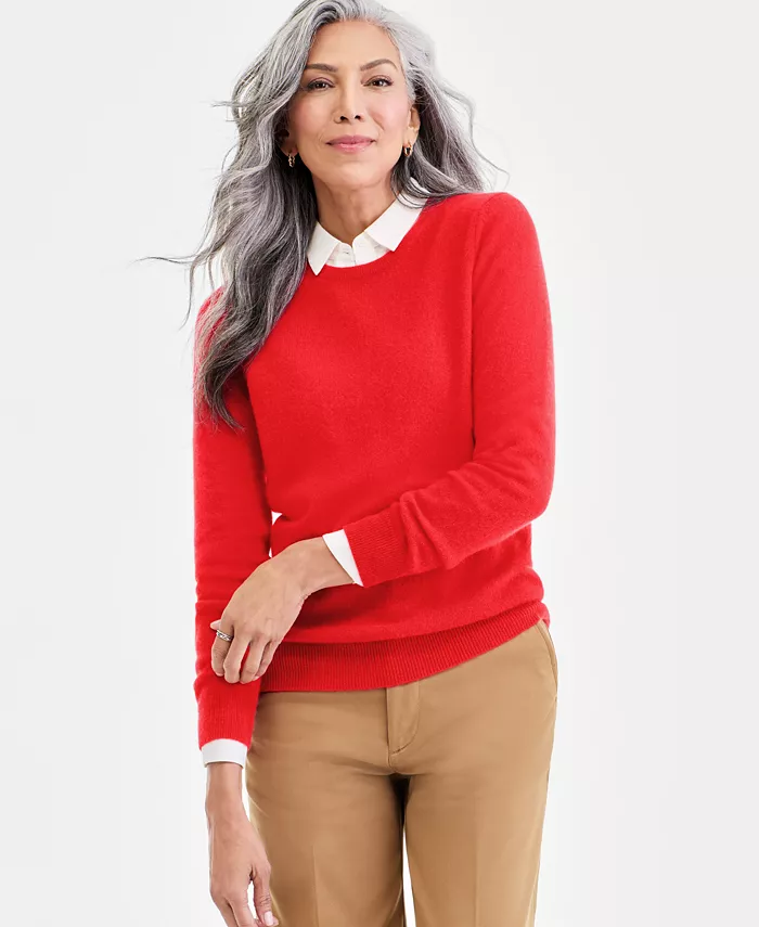 Женский миниатюрный свитер с круглым вырезом и длинными рукавами из 100% кашемира Charter Club, красный
Женский миниатюрный свитер с круглым вырезом и длинными рукавами из 100% кашемира Charter Club, красный