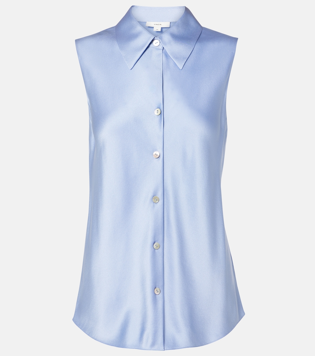 Рубашка из шелкового атласа Vince, Pacific Opal
Рубашка из шелкового атласа Vince, Pacific Opal