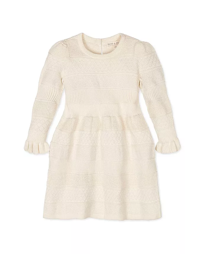 Платье-свитер из органического материала с длинными рукавами и манжетами-оборками для девочек младшего и старшего возраста Hope & Henry, белый
Платье-свитер из органического материала с длинными рукавами и манжетами-оборками для девочек младшего и старшего возраста Hope & Henry, белый