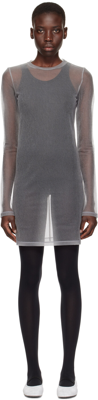 Серое полупрозрачное мини-платье RECTO
Серое полупрозрачное мини-платье RECTO
