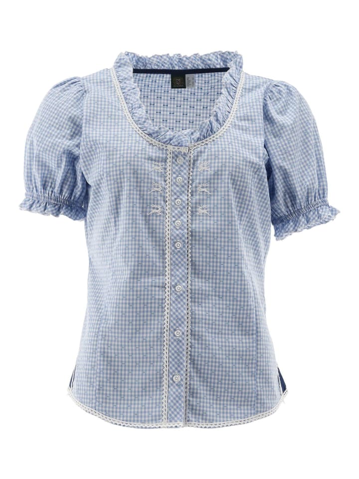 Простая традиционная блузка светло-голубого/синего цвета OS-Trachten
Простая традиционная блузка светло-голубого/синего цвета OS-Trachten