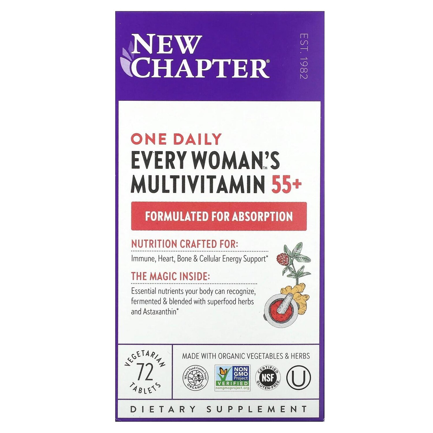 New Chapter Every Woman's One Daily 55+ Multi 72 Veggie Tabs
New Chapter Every Woman's One Daily 55+ Multi 72 Veggie Tabs