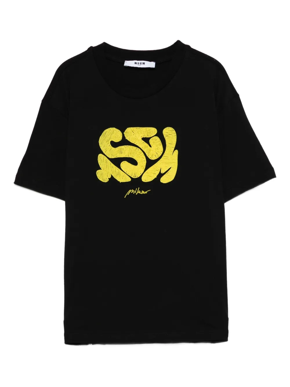 Хлопковая футболка с абстрактным принтом MSGM Kids, черный
Хлопковая футболка с абстрактным принтом MSGM Kids, черный
