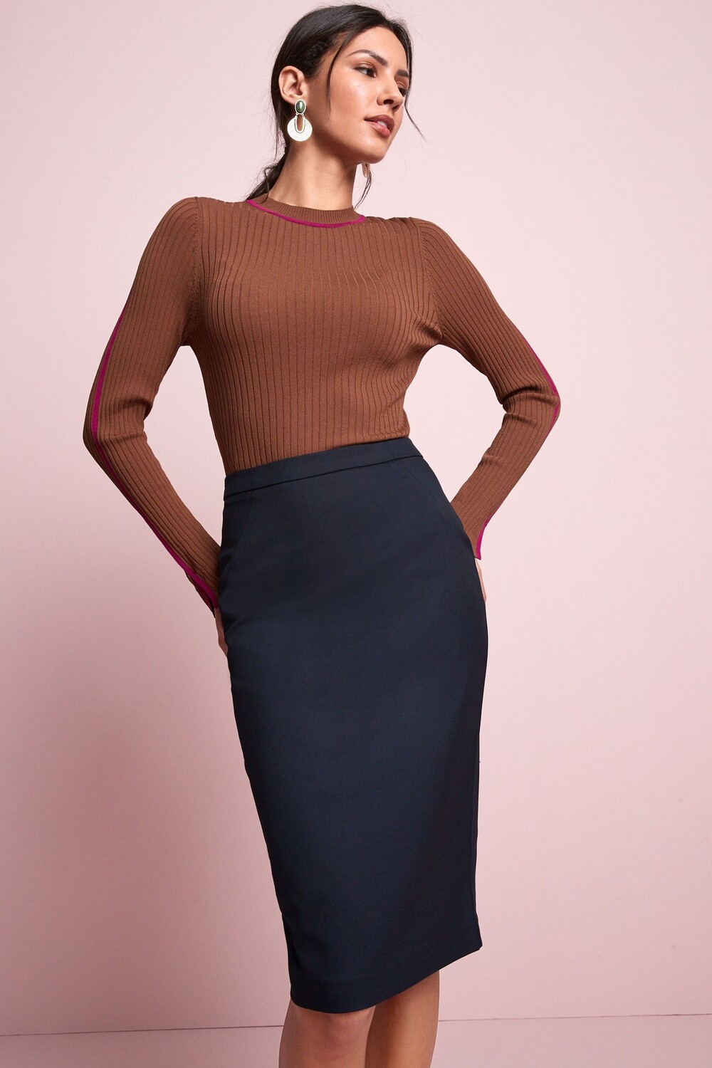 Приталенная юбка-карандаш миди Next, синий
Приталенная юбка-карандаш миди Next, синий