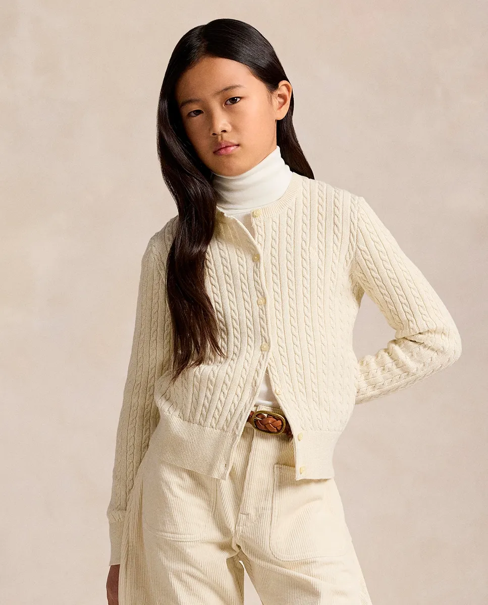 Детский кардиган из хлопковой смеси с металлическим эффектом Polo Ralph Lauren, кремовый
Детский кардиган из хлопковой смеси с металлическим эффектом Polo Ralph Lauren, кремовый