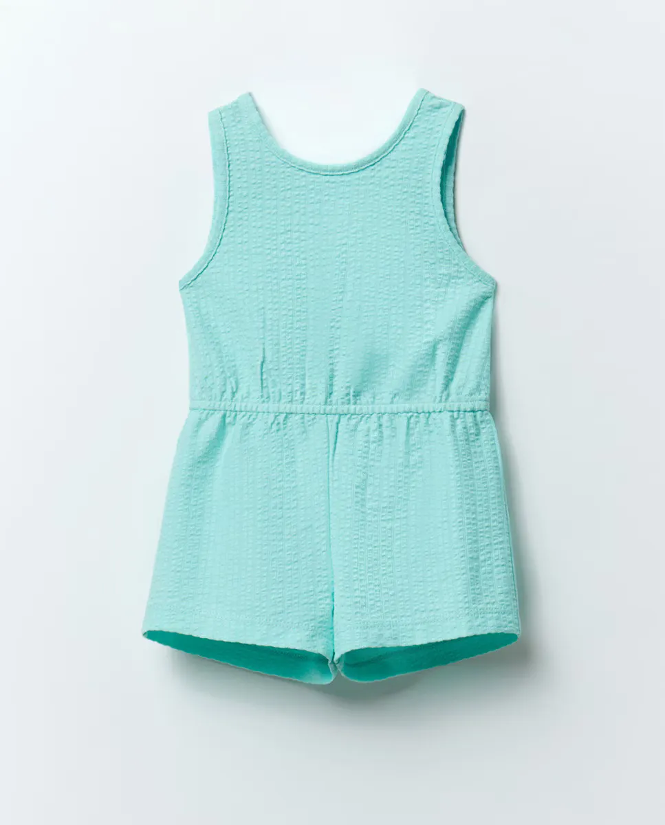 Необычный трикотажный комбинезон Sfera, бирюзовый 
Необычный трикотажный комбинезон Sfera, бирюзовый