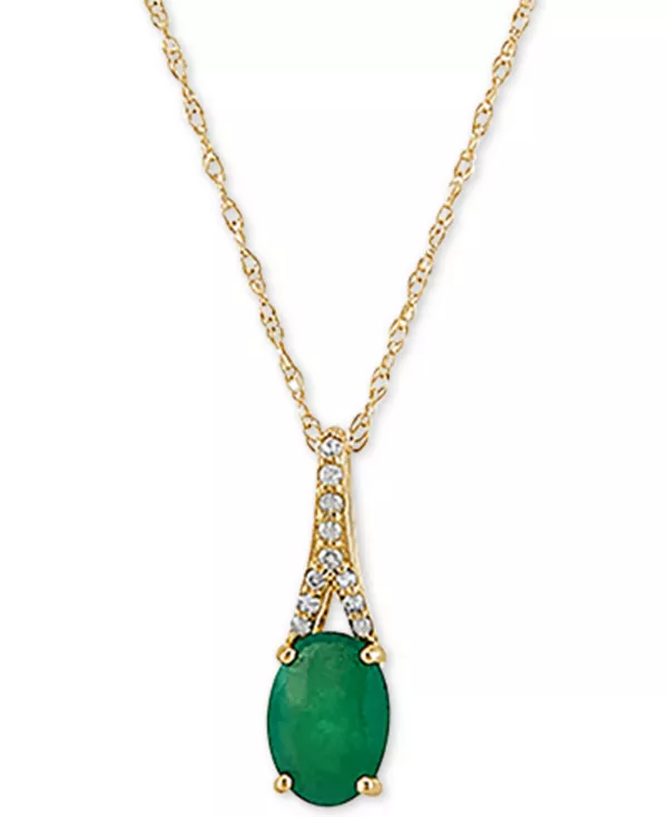 Ожерелье с подвеской 18 дюймов из 10-каратного золота с изумрудом (7/8 карата) и бриллиантом (1/20 карата) Macy'S, emerald
Ожерелье с подвеской 18 дюймов из 10-каратного золота с изумрудом (7/8 карата) и бриллиантом (1/20 карата) Macy'S, emerald