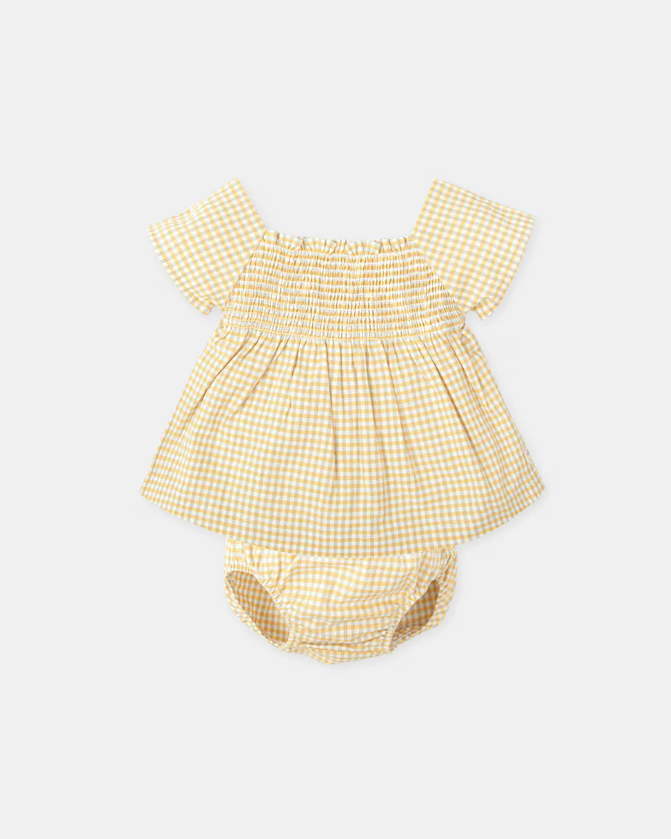 Платье для девочки с желтыми трусиками в клетку Tutto Piccolo, желтый
Платье для девочки с желтыми трусиками в клетку Tutto Piccolo, желтый