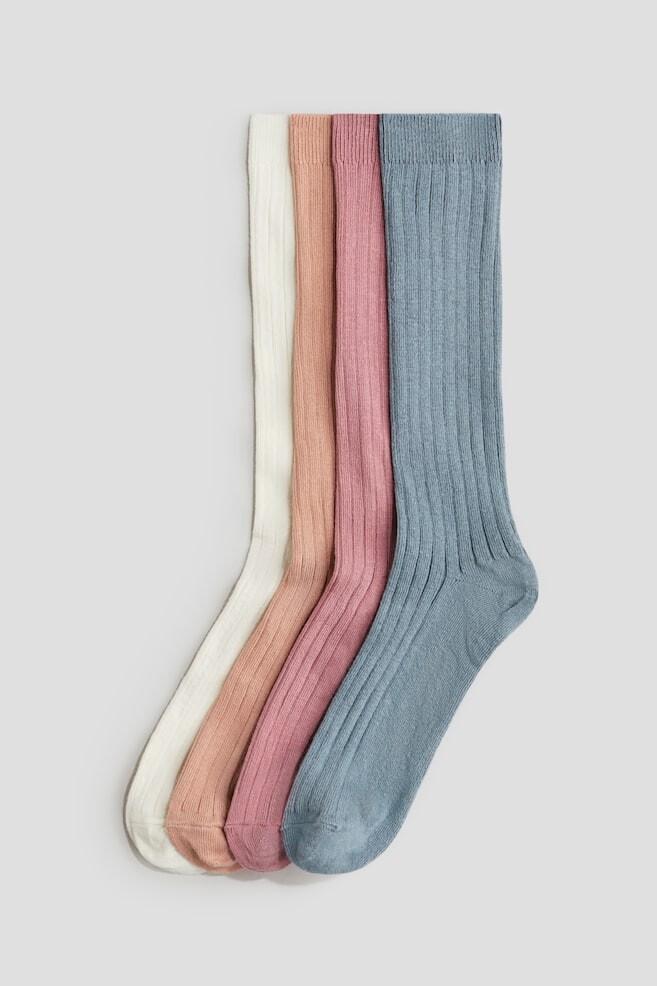 4 упаковки ребристых носков до колена H&M, мультиколор
4 упаковки ребристых носков до колена H&M, мультиколор