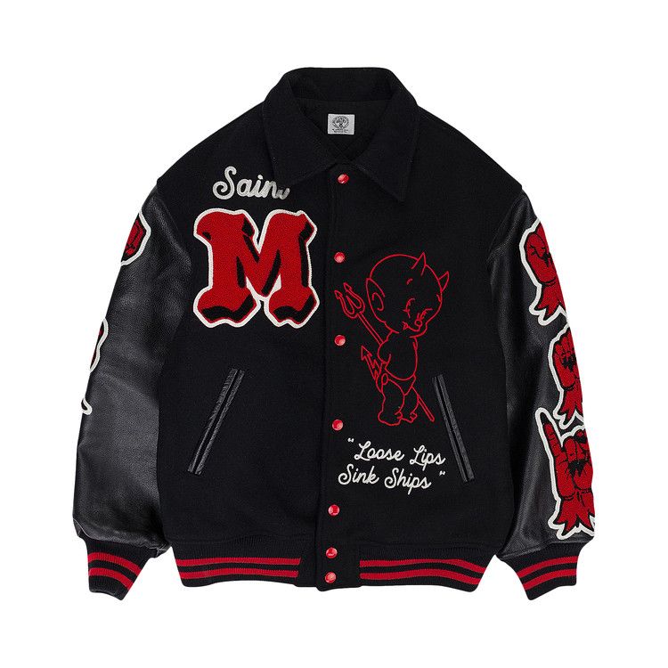 Куртка SAINT Mxxxxxx Devil Varsity Jacket, Red 
Куртка SAINT Mxxxxxx Devil Varsity Jacket, Red
