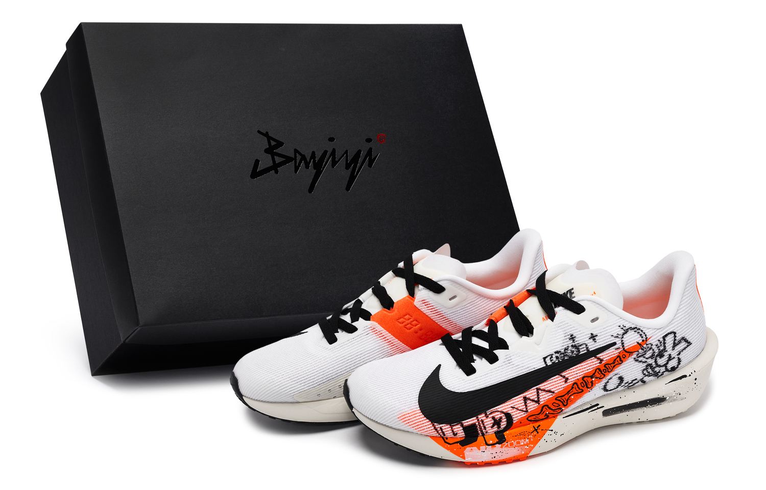 Скользоустойчивые низкие кроссовки для бега мужские белый черный оранжевый Nike 
Скользоустойчивые низкие кроссовки для бега мужские белый черный оранжевый Nike