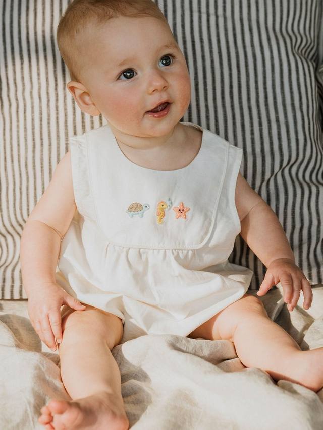 Детское морское боди Purebaby, цвет Cloud 
Детское морское боди Purebaby, цвет Cloud