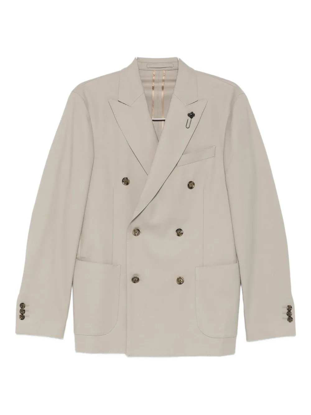 Двубортный костюм Lardini, светло-бежевый
Двубортный костюм Lardini, светло-бежевый