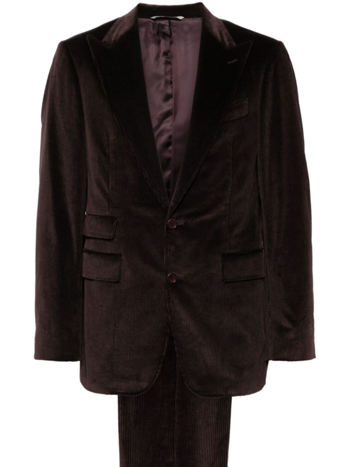 Canali вельветовый костюм с однобортным пиджаком, красный
Canali вельветовый костюм с однобортным пиджаком, красный