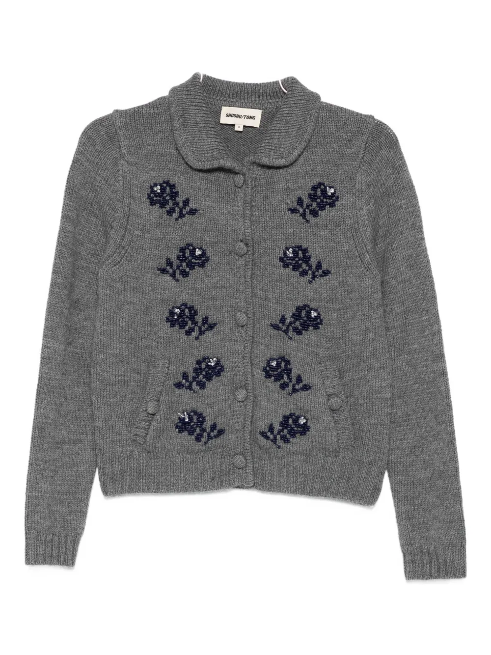 Кардиган с цветочной аппликацией Shushu/Tong, серый
Кардиган с цветочной аппликацией Shushu/Tong, серый