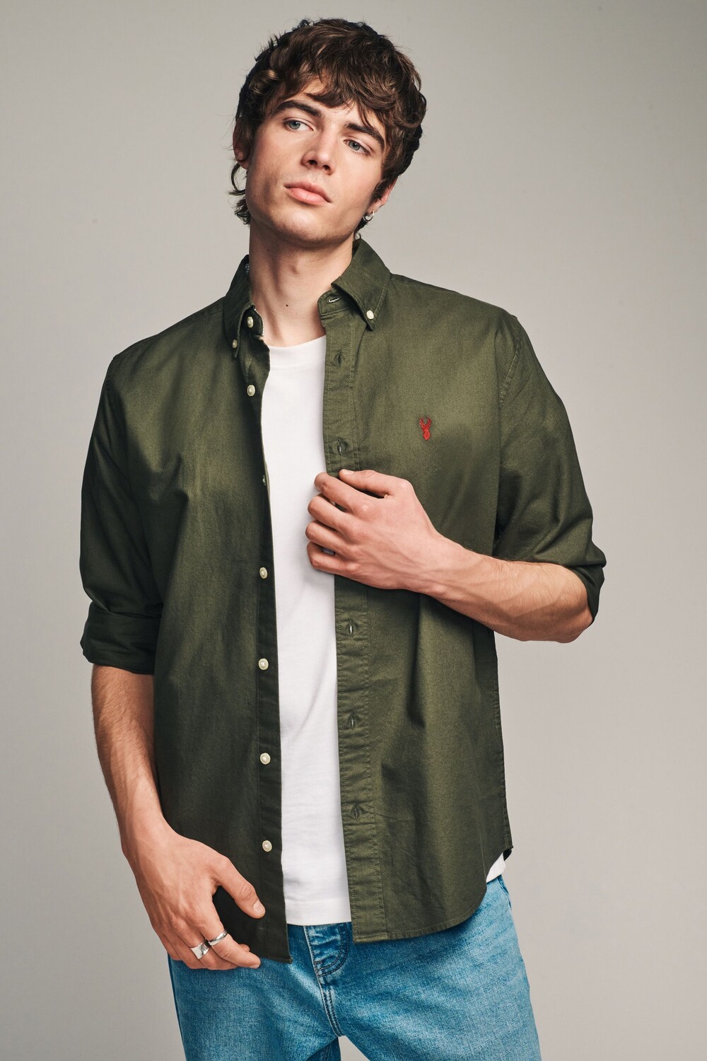 Рубашка Оксфорд с длинным рукавом Next, зеленый
Рубашка Оксфорд с длинным рукавом Next, зеленый