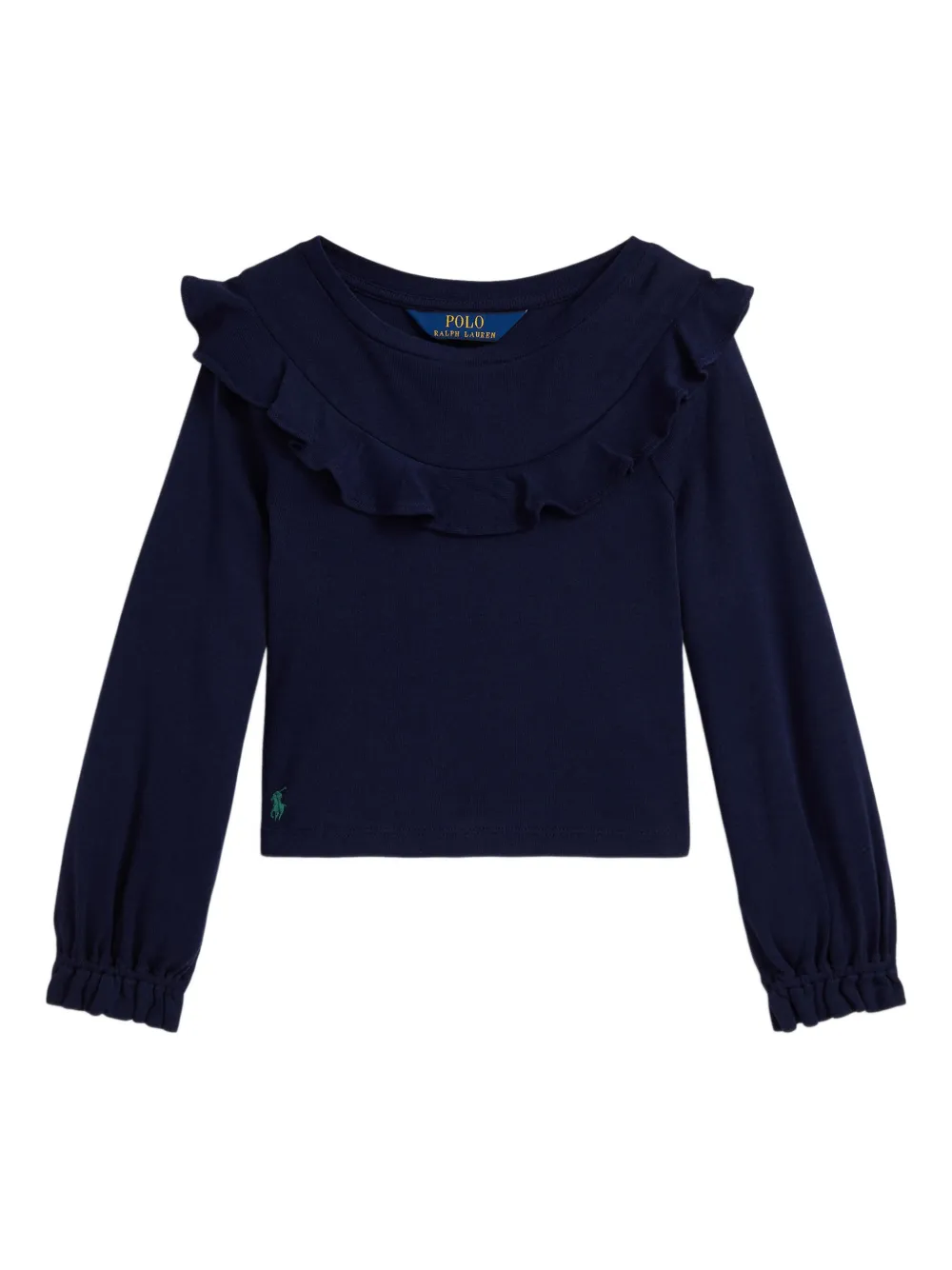 Пуловер с оборками Polo Ralph Lauren Kids, синий
Пуловер с оборками Polo Ralph Lauren Kids, синий