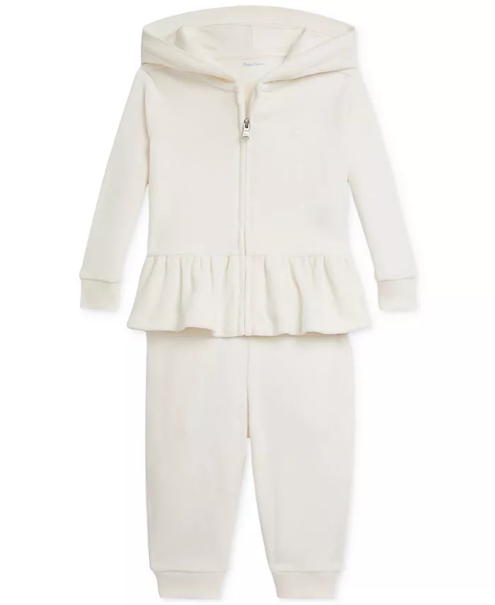 Комплект из велюровой толстовки с капюшоном и брюк-джоггеров для девочек Polo Ralph Lauren, белый
Комплект из велюровой толстовки с капюшоном и брюк-джоггеров для девочек Polo Ralph Lauren, белый