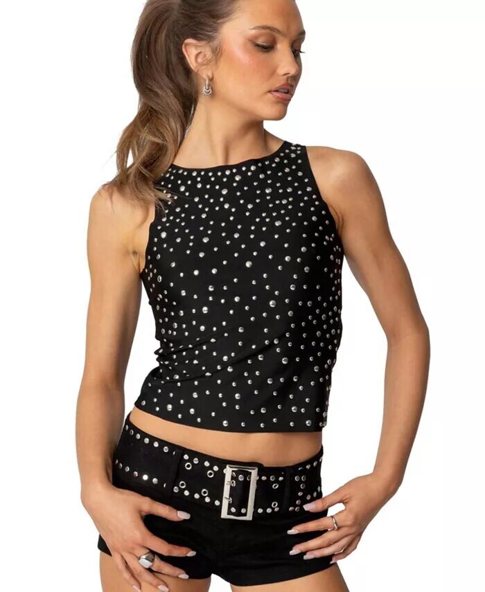 Женский топ Alexandra с заклепками Edikted, черный
Женский топ Alexandra с заклепками Edikted, черный
