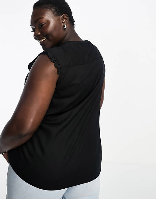 Черная блузка с v-образным вырезом и отделкой крючком Only Curve
Черная блузка с v-образным вырезом и отделкой крючком Only Curve