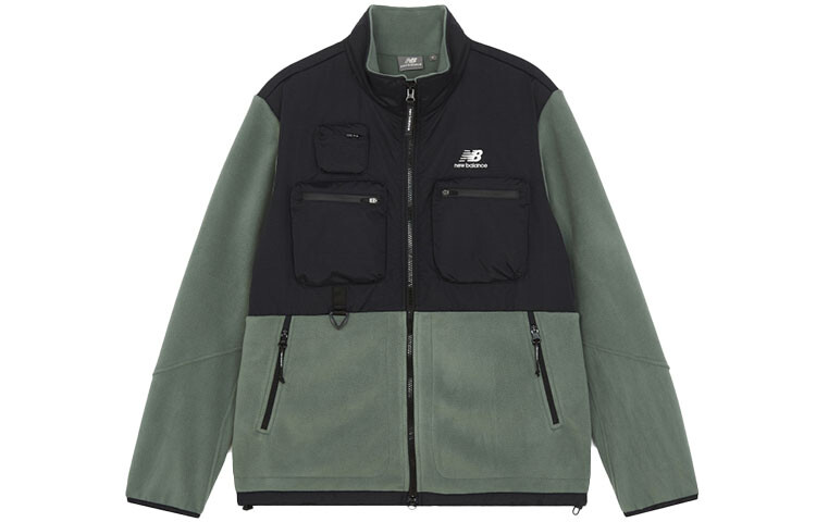 Куртка New Balance colorblock logo sports stand collar polar fleece, черный/зеленый 
Куртка New Balance colorblock logo sports stand collar polar fleece, черный/зеленый