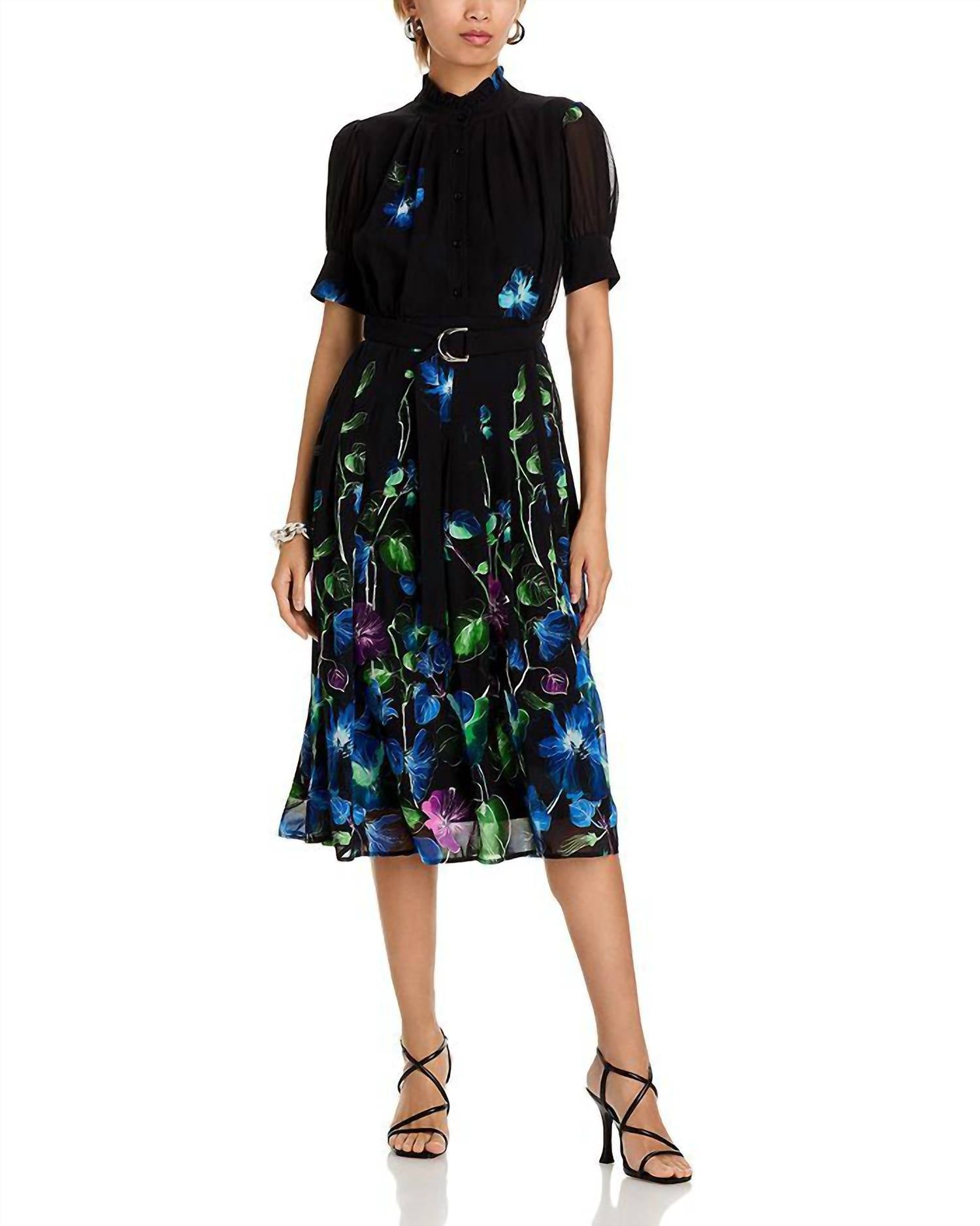 Gracia Длинное платье с цветочным принтом и поясом, черное
Gracia Длинное платье с цветочным принтом и поясом, черное