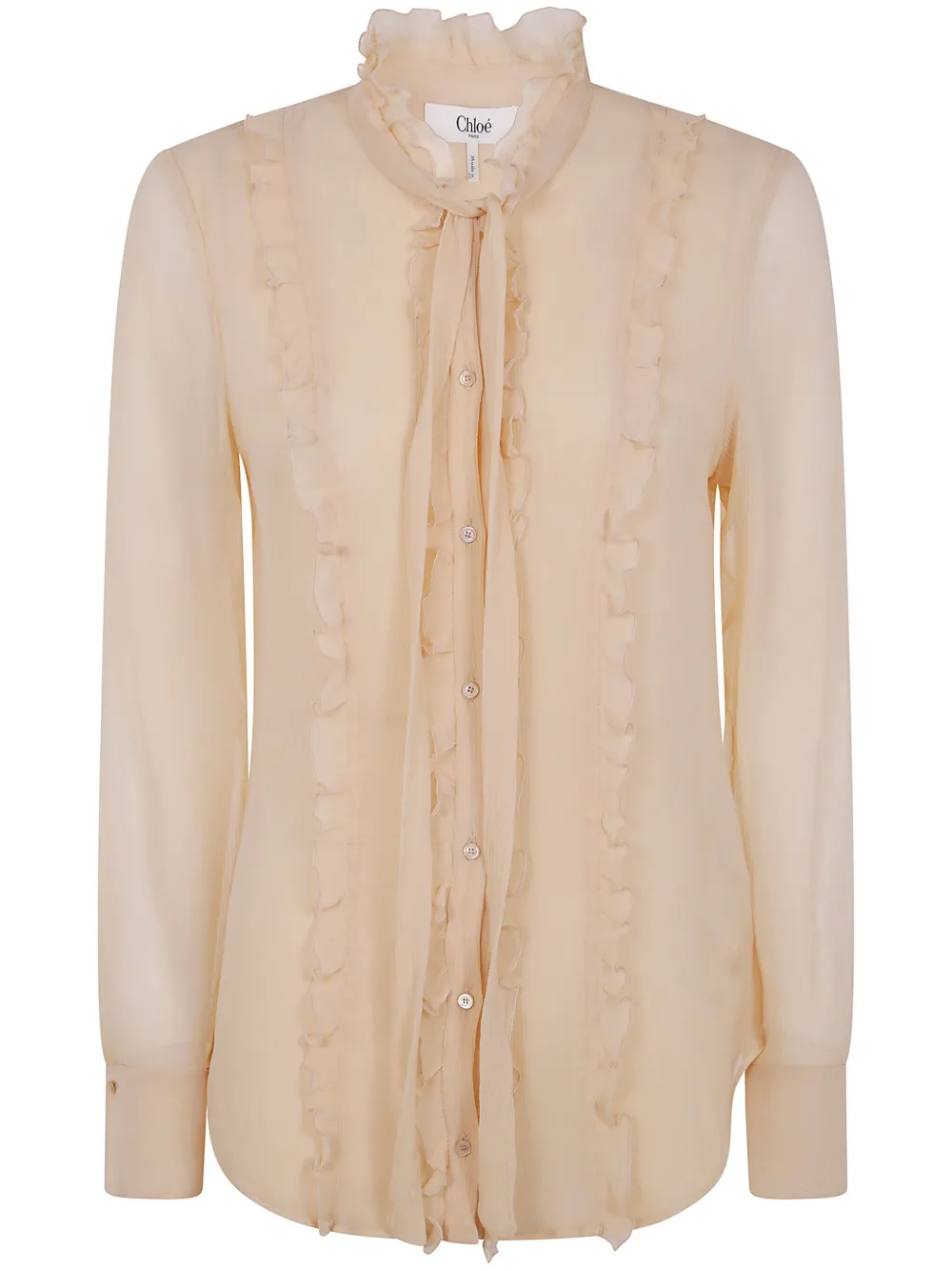Приталенная блузка с оборками CHLOÉ, нейтральный
Приталенная блузка с оборками CHLOÉ, нейтральный