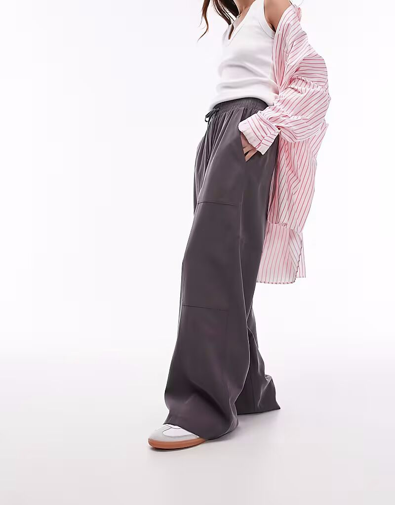 Широкие брюки Topshop, темно-серый
Широкие брюки Topshop, темно-серый