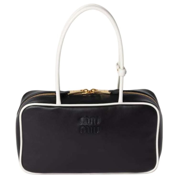 MIU MIU Кожаная сумка через плечо женская черно-белая
MIU MIU Кожаная сумка через плечо женская черно-белая