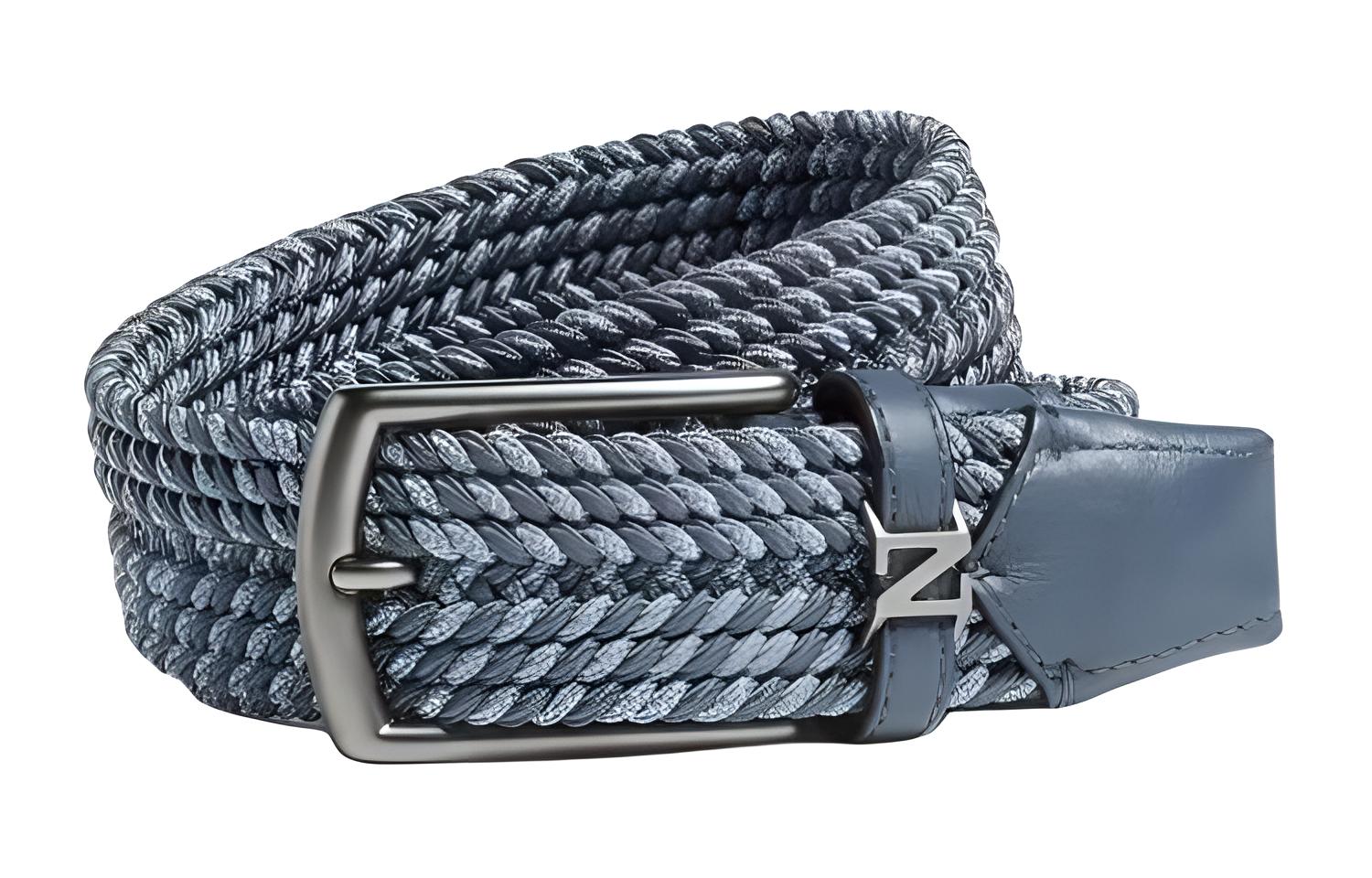 Ermenegildo Zegna Ремень мужской Zegna Stretch Woven Signature Triple Stitch™ со шпеньковой пряжкой светло-голубой шириной 3,2 см, Light Blue 
Ermenegildo Zegna Ремень мужской Zegna Stretch Woven Signature Triple Stitch™ со шпеньковой пряжкой светло-голубой шириной 3,2 см, Light Blue