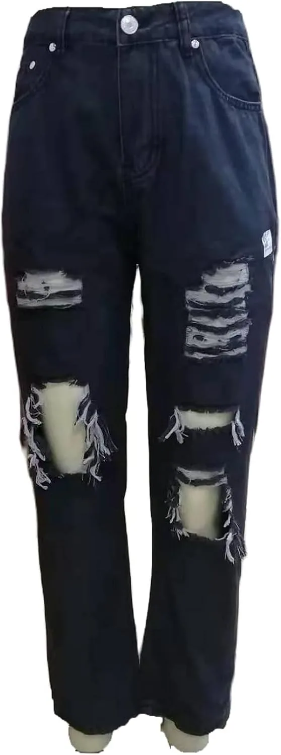 DGHM-JLMY женские прямые джинсы с потертостями, высокий пояс, широкие штанины
DGHM-JLMY женские прямые джинсы с потертостями, высокий пояс, широкие штанины