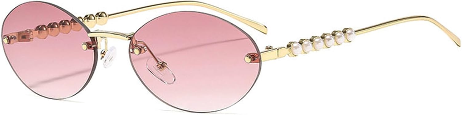Willochra Модные жемчужные солнцезащитные очки без оправы для женщин, ретро, маленькие овальные солнцезащитные очки с металлической оправой, защита от УФ-излучения UV400, для пляжа и путешествий, C7
Willochra Модные жемчужные солнцезащитные очки без оправы для женщин, ретро, маленькие овальные солнцезащитные очки с металлической оправой, защита от УФ-излучения UV400, для пляжа и путешествий, C7