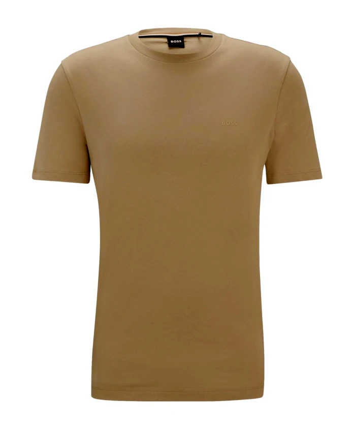 Хлопковая футболка с резиновым логотипом Hugo, бежевый
Хлопковая футболка с резиновым логотипом Hugo, бежевый