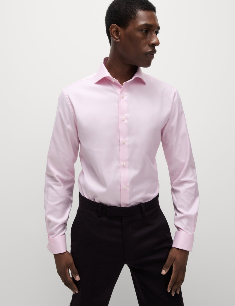 Рубашка из хлопкового твила с двойными манжетами, приталенная Marks & Spencer SARTORIAL, бледно-розовый
Рубашка из хлопкового твила с двойными манжетами, приталенная Marks & Spencer SARTORIAL, бледно-розовый
