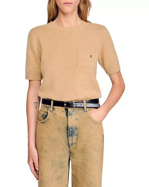 Свитер с коротким рукавом Sandro, бежевый
Свитер с коротким рукавом Sandro, бежевый