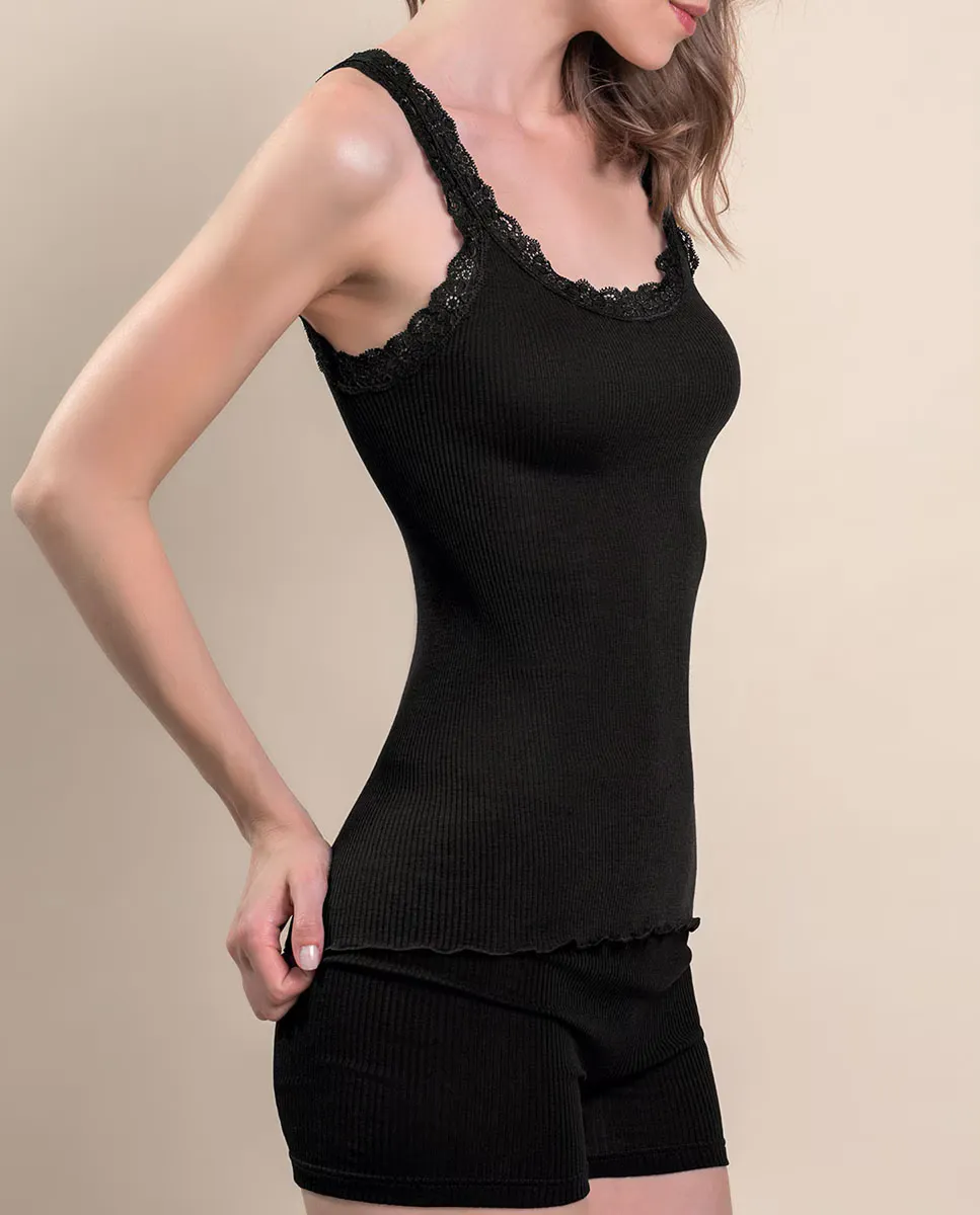 Женская майка без рукавов с плиссировкой и кружевной отделкой Vittoria B. Intimo, черный
Женская майка без рукавов с плиссировкой и кружевной отделкой Vittoria B. Intimo, черный