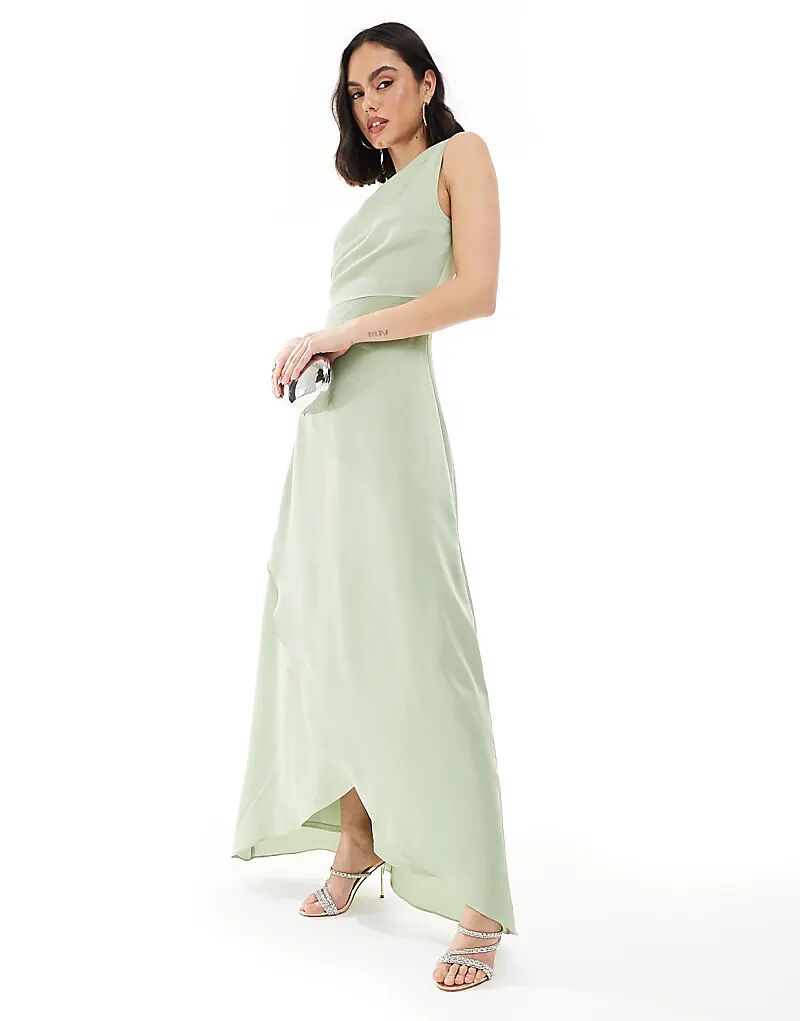 Платье макси из атласа на одно плечо с юбкой-халатом TFNC цвета шалфея
Платье макси из атласа на одно плечо с юбкой-халатом TFNC цвета шалфея