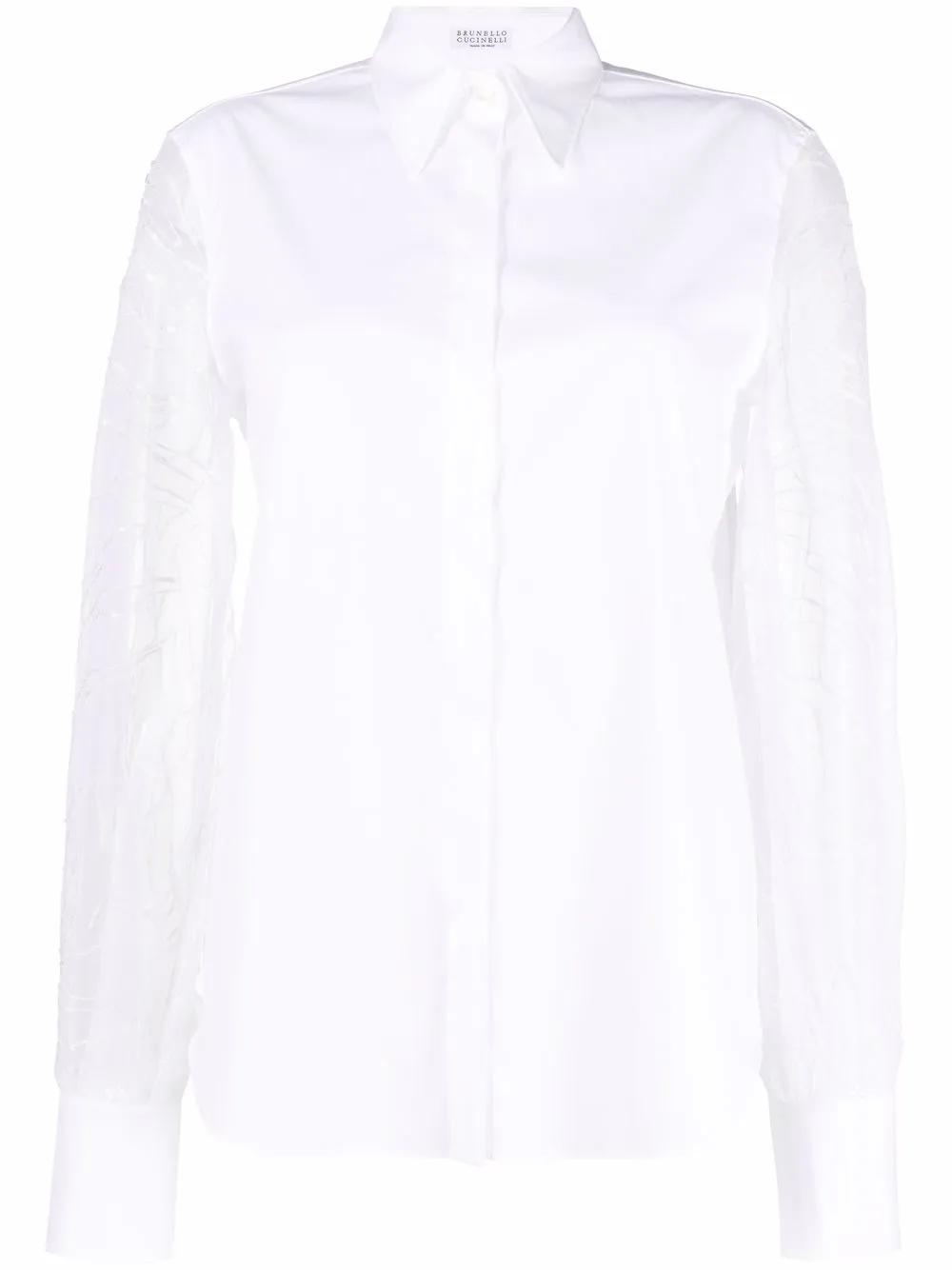 Рубашка со вставками Brunello Cucinelli, белый
Рубашка со вставками Brunello Cucinelli, белый